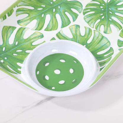 UPware Lovely Lemon Melamine Chip and Dip Snack Tray