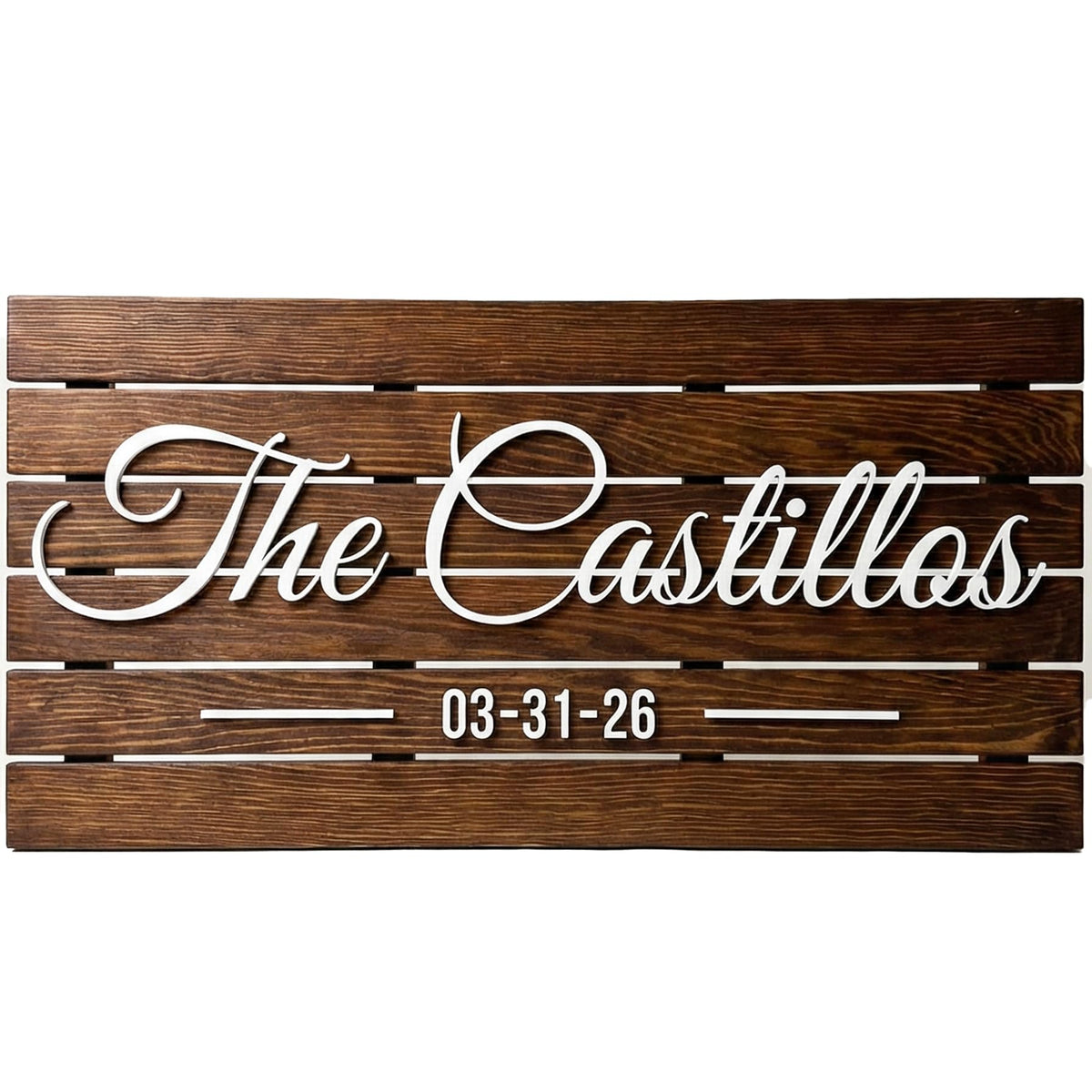 Wooden Name Sign Personalized and Custom, Solid Rustic Wood, Wedding Gifts for Couples, Home, Office, Family Last Name Established Signs, Est. Date Sign 28x13" (Large)
