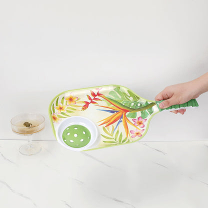 UPware Lovely Lemon Melamine Chip and Dip Snack Tray