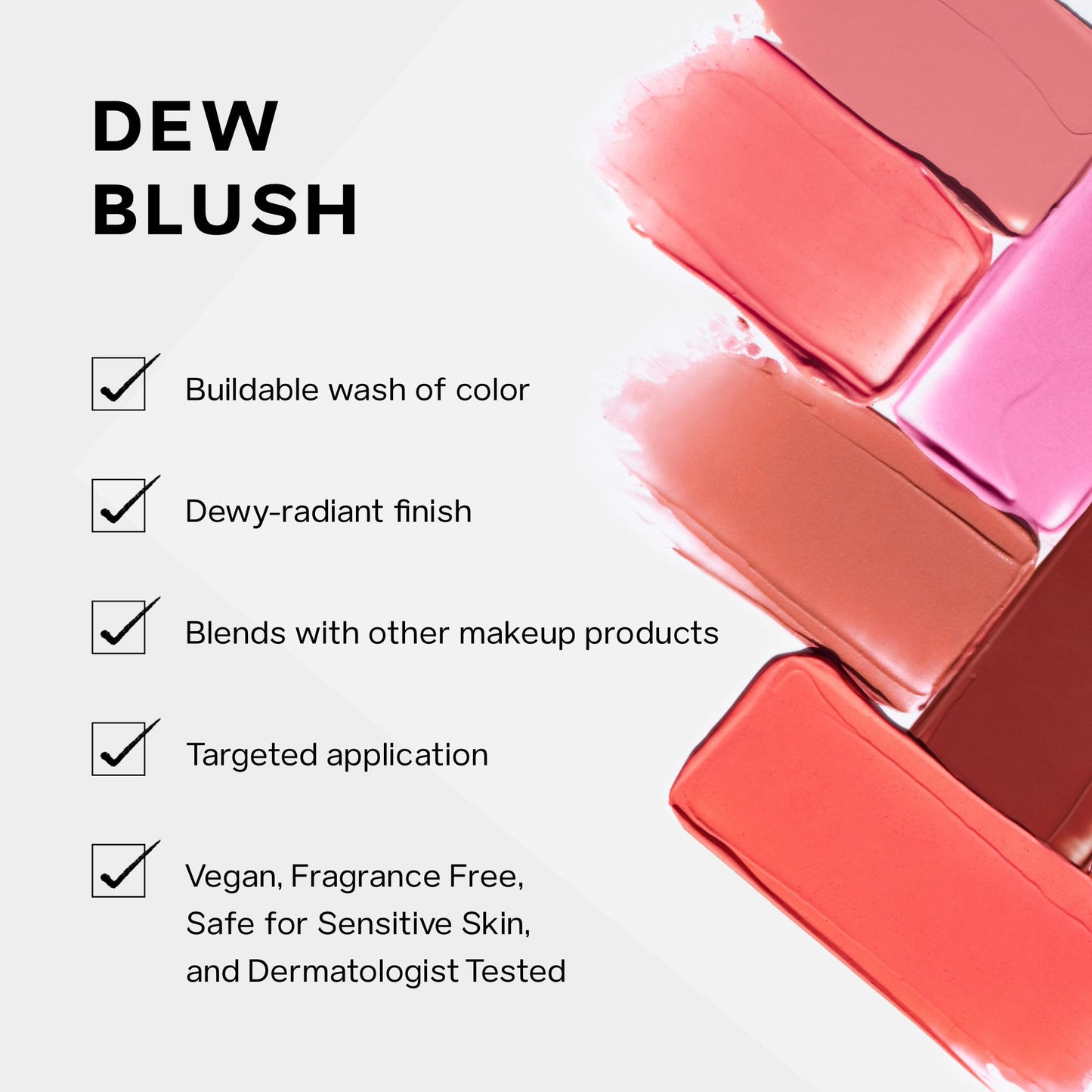 Saie Dew Liquid Blush for Cheeks - Hydrating Cream Blush Stick with a Blendable + Buildable Formula - Skincare Infused Dewy Cheek Tint for a Natural Flush - Glowy Makeup Essential - Baby (.40 oz)