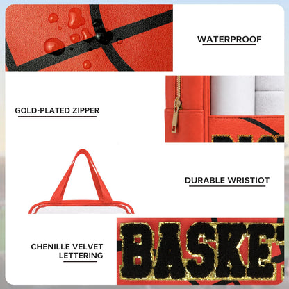 Baseball Mom Essentials Baseball Team Gifts Makeup Cosmetic Bag Clear Chenille Letter Zipper Pouch Stuff Sport Portable Travel Case