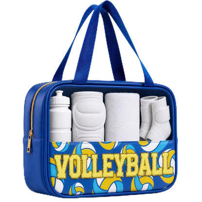 Baseball Mom Essentials Baseball Team Gifts Makeup Cosmetic Bag Clear Chenille Letter Zipper Pouch Stuff Sport Portable Travel Case