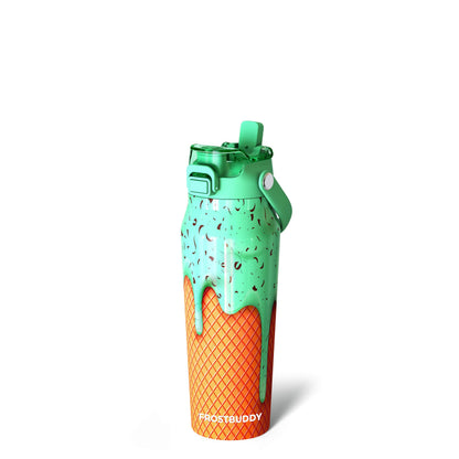 Frost Buddy 24oz Insulated Water Bottle - Straw & Chug Lid - Leak-Proof | Sip-or-chug dual lid | Ice-cold for 24+ hours | Cup-holder friendly