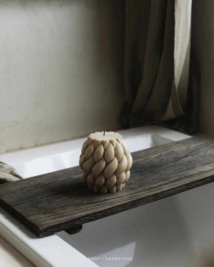 LAWA Knot Ball Candle - Large Beautiful Handmade Pillar Scented Soy Wax Elegant Bubble Aesthetic Candle Housewarming Gift Home Room Shelf Decor Idea White