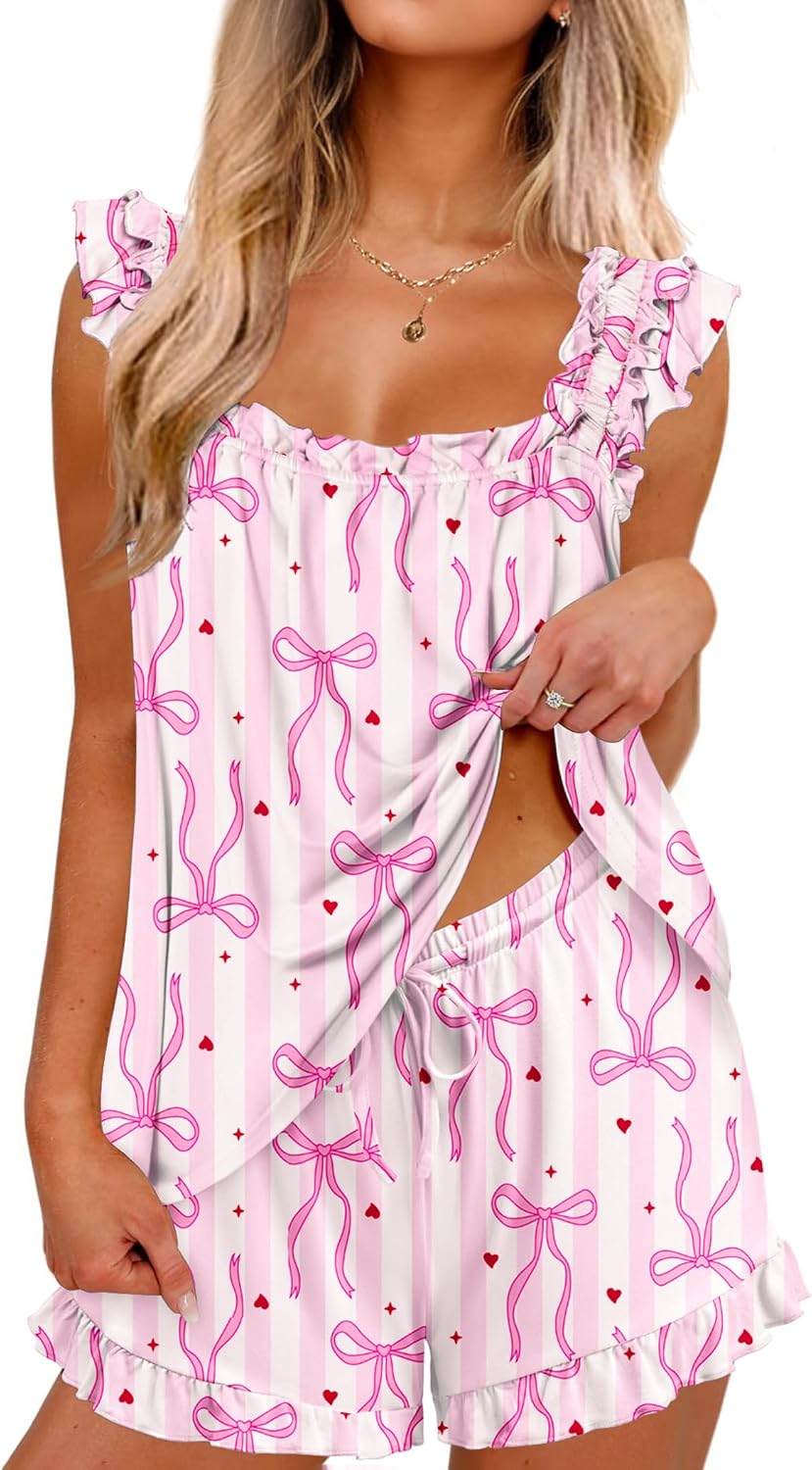 Ekouaer Pajama Set - 2 Piece Ruffle
