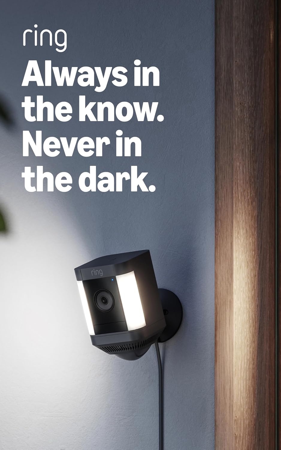Ring Spotlight Cam Plus, Battery, Home or business security with HD video, Two-Way Talk, Color Night Vision, and Security Siren, 2-pack, White