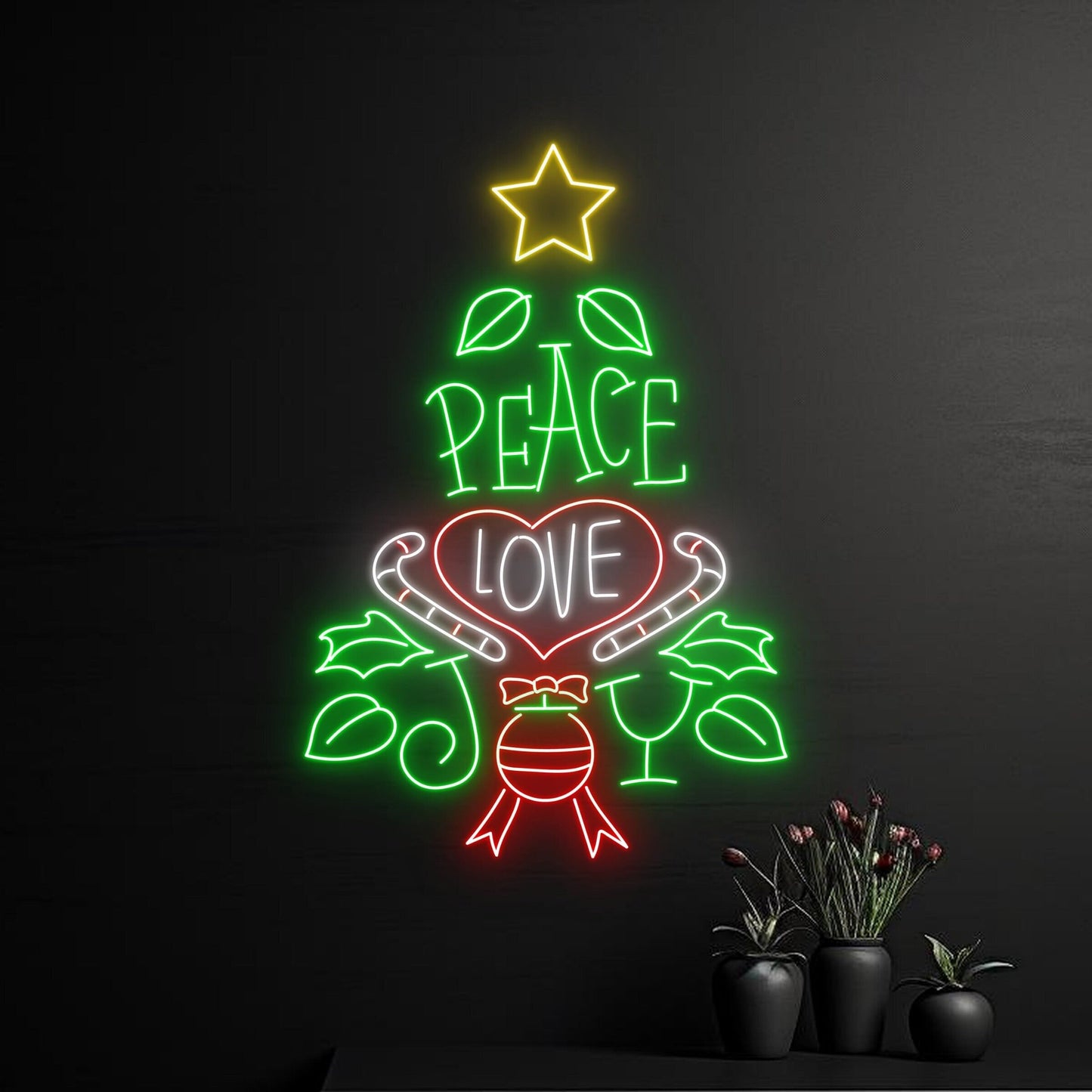 Custom Merry Christmas Tree Neon Sign Led Sign LED Lights (Merry Christmas)