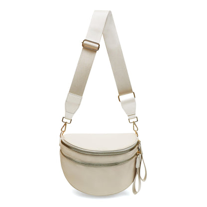 Pure Colour Crossbody Bum Bags for Women Spacious Checkered Cross body Bag Nylon Trendy Fanny Pack for Travel