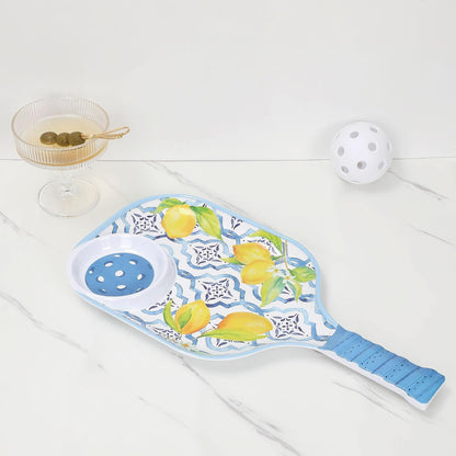 UPware Lovely Lemon Melamine Chip and Dip Snack Tray