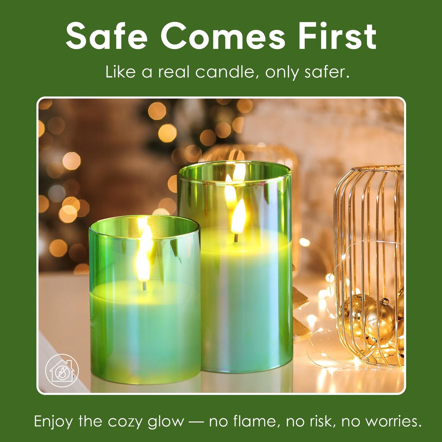Eywamage Smoke Grey Glass Flameless Pillar Candles with Remote, Flickering LED Battery Candles Table Decor Set of 3
