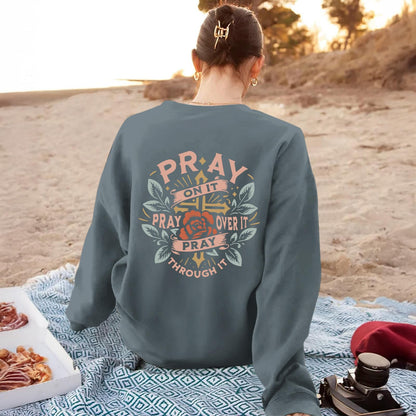 Pairxily Christian Crewneck Sweatshirts for Women Pray Bible Verse