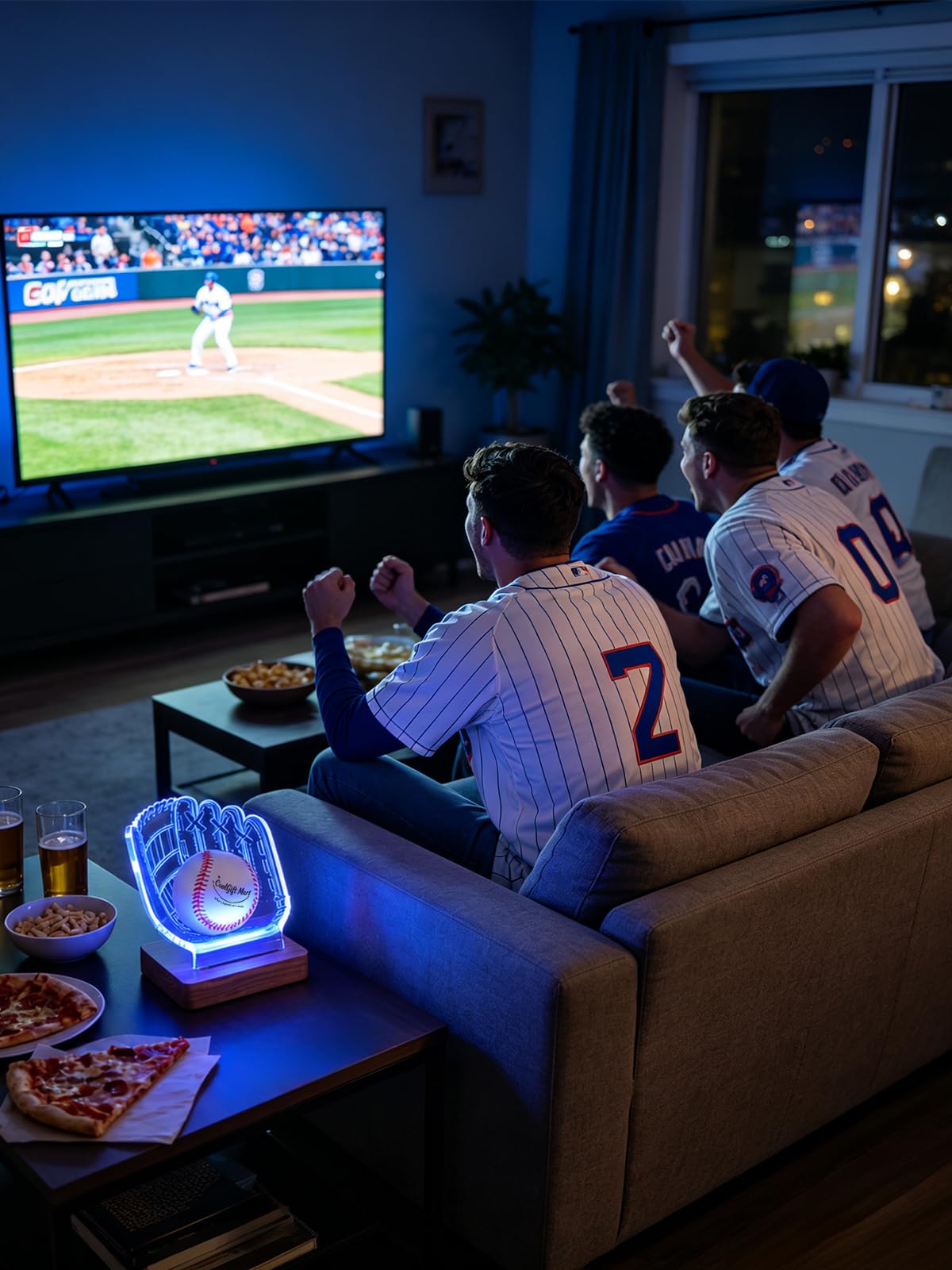 CoolGift Mart Light Up Baseball Glove Display Stand