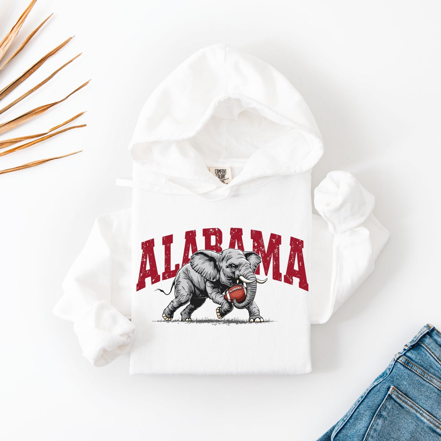 Alabama Elephant Football Sweatshirt – Vintage Sport Grey Crewneck Pullover – Retro Game Day Apparel for Men & Women