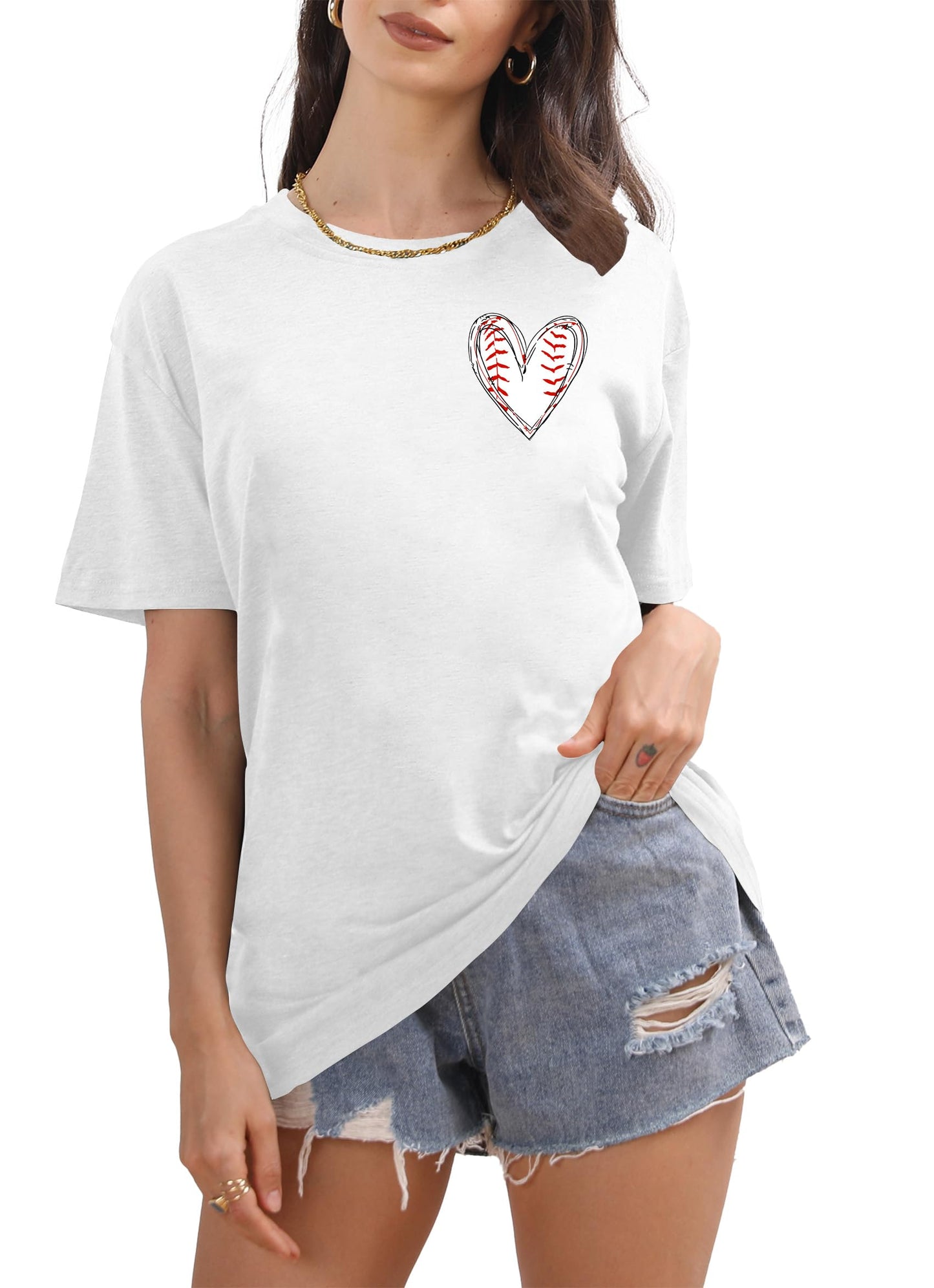 Baseball Mom Shirt for Women: Funny Baseball Tee Shirt Baseball Mama Short Sleeve Casual Tee Tops