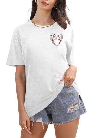 Baseball Mom Shirt for Women: Funny Baseball Tee Shirt Baseball Mama Short Sleeve Casual Tee Tops