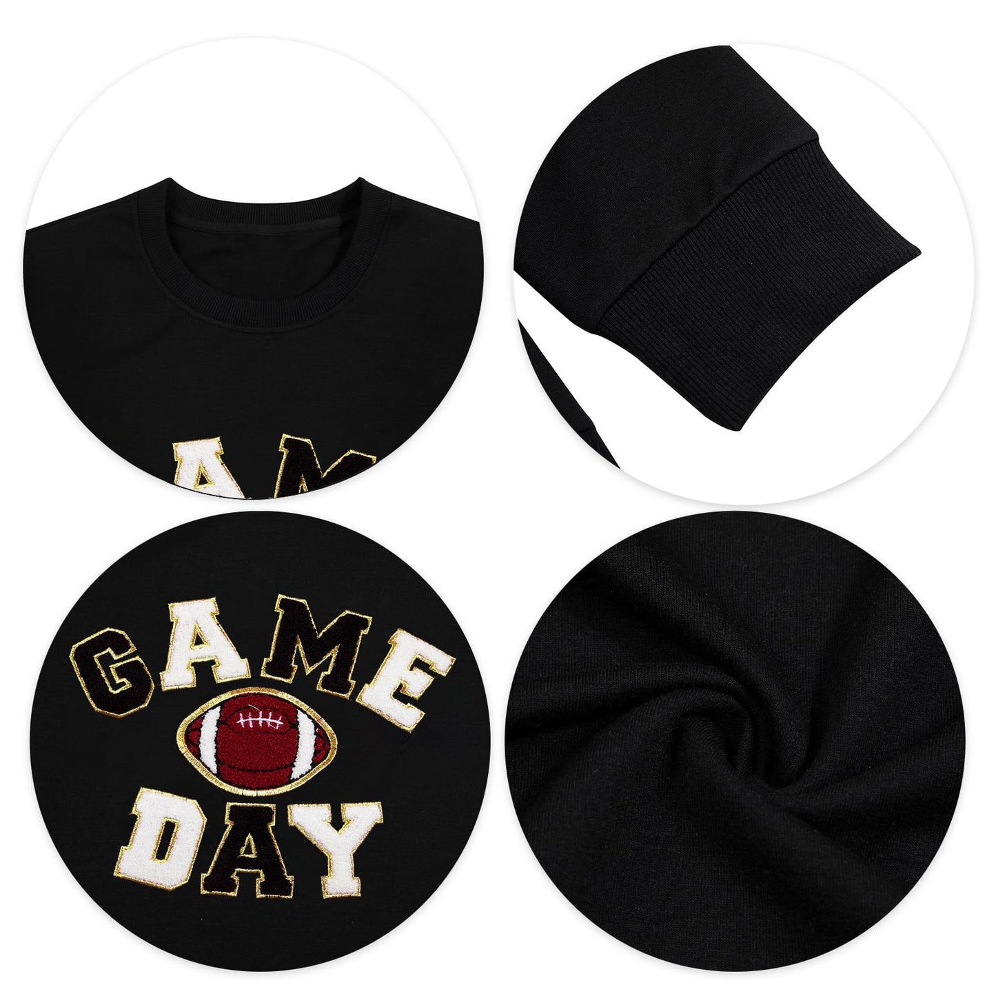 FLOYU Women Sunday Funday Sweatshirt Cute Football Graphic Pullover Game Day Weekend Tops Casual Football Season Shirt
