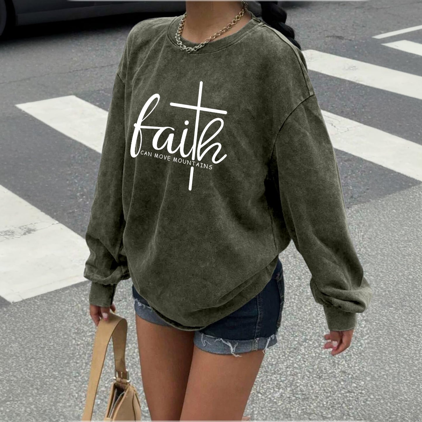 Christian Shirts for Women Faith Can Move Mountains