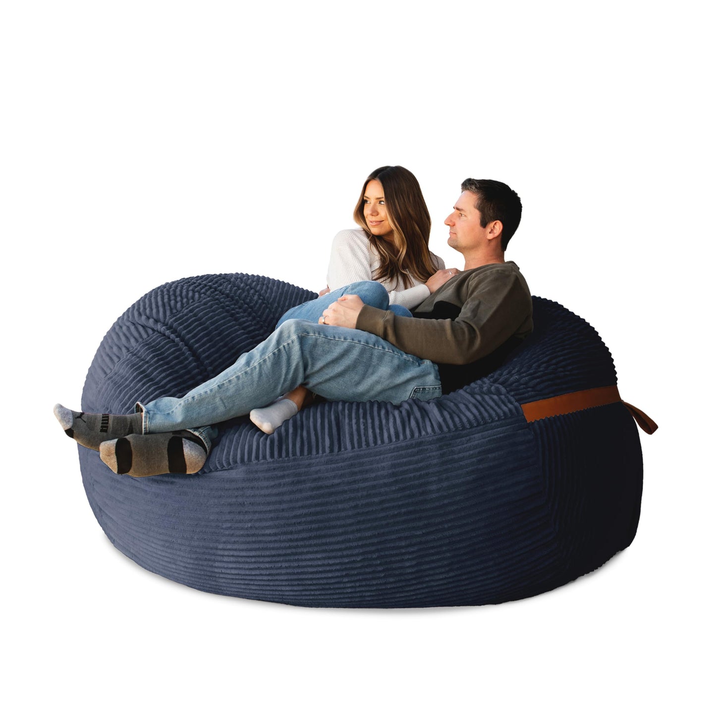 Big Joe Fuf 7Ft Giant Foam Bean Bag Chair, Oversized Couch with Removable Cover for Kids, Teens, Adults, Fog Lenox, Durable Woven Polyester, 7 Foot