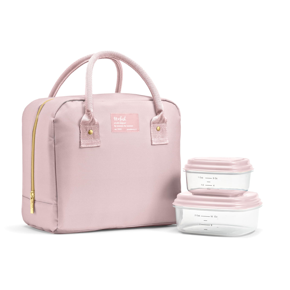 Fit & Fresh Bloomington Lunch Bag for Women - Insulated Large Lunch Box for Work with Containers, Leak-Resistant, Stain-Resistant, Zipper Closure, Cheetah