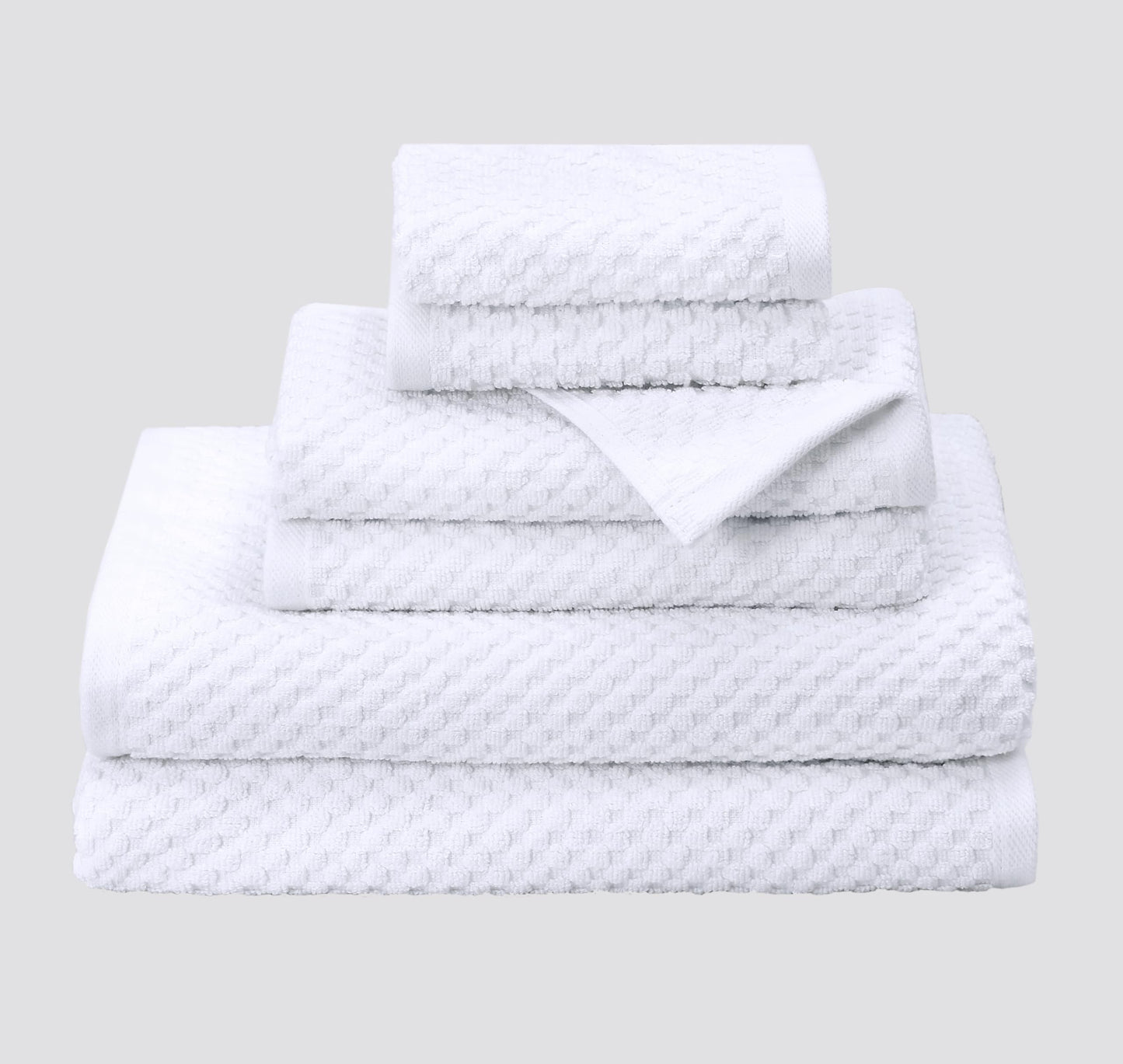 COTTON CRAFT- Euro Spa Set of 4 Luxury Waffle Weave Bath Towels, Oversized Pure Ringspun Cotton, 30 inch x 56 inch, White