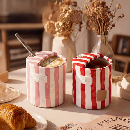 2 Pack Ceramic Mug with Sip Hole,