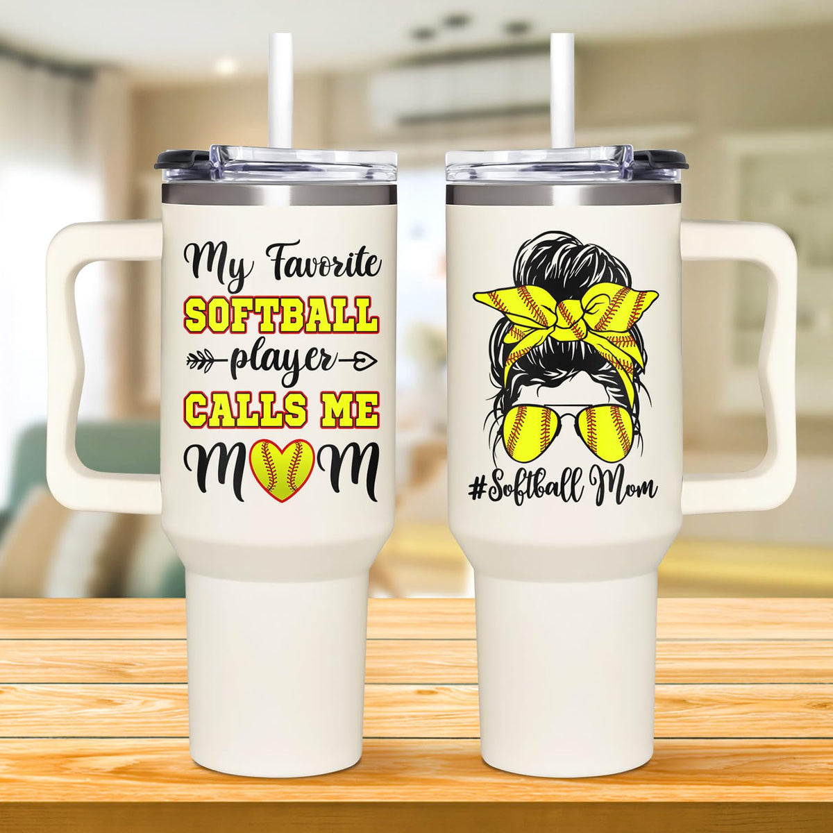 Baseball Mom Gifts - Perfect for Moms from Kids, Friends - Birthday & Christmas - 40oz Tumbler with Handle