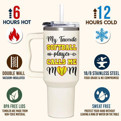 Baseball Mom Gifts - Perfect for Moms from Kids, Friends - Birthday & Christmas - 40oz Tumbler with Handle