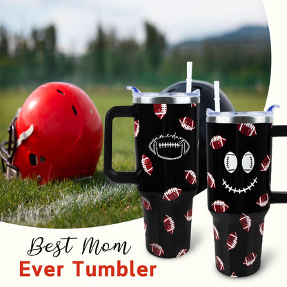 Baseball Mom 40 oz Tumbler with Handle and Straw Lid Leak Proof