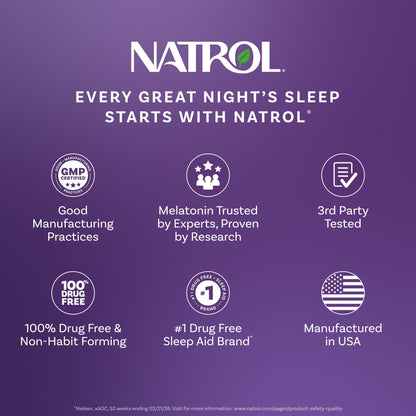 Natrol Melatonin 10mg Fast Dissolve Tablets - Strawberry Flavor, 100 Count, Sleep Aids for Adults, Fast Dissolve Melatonin for Adults, 100-Day Supply