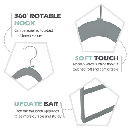 Velvet Pants Clothes Hanger Space Saving Non Slip Pants Shorts Hanger