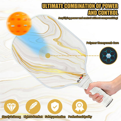 Composite Pickleball Paddle with Cover for Women, Graphite Carbon Fiber Polypropylene Honeycomb Core Pickleball Racquet Gift for Mother Wife Grandmother Girlfriend