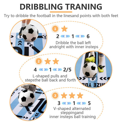 Soccer training mat,Soccer training equipment accessories for All Ages to Improve Speed Strength Agility and Coordination,Anti-Slip/Silent Mat