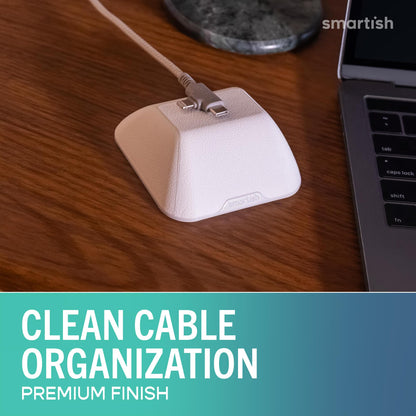 Smartish® Magnetic Cord Holder - Bigger Cable Wrangler Organizer with Magnet Clips for Charger Management on Desktop, Nightstand - Holds 6+ Cables - I'm Blushing