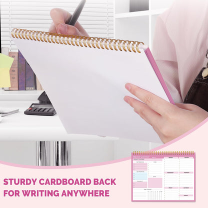 Thboxes Weekly Desk Planner, 8.5x11 In To Do List Notepad, 52 Sheets, Pink | Productivity Organizer, Work from Home Essentials, Undated Tear Off Pages, Office, College, School, Student and Teacher Gifts