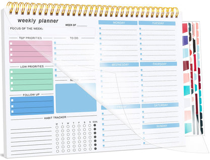 Thboxes Weekly Desk Planner, 8.5x11 In To Do List Notepad, 52 Sheets, Pink | Productivity Organizer, Work from Home Essentials, Undated Tear Off Pages, Office, College, School, Student and Teacher Gifts