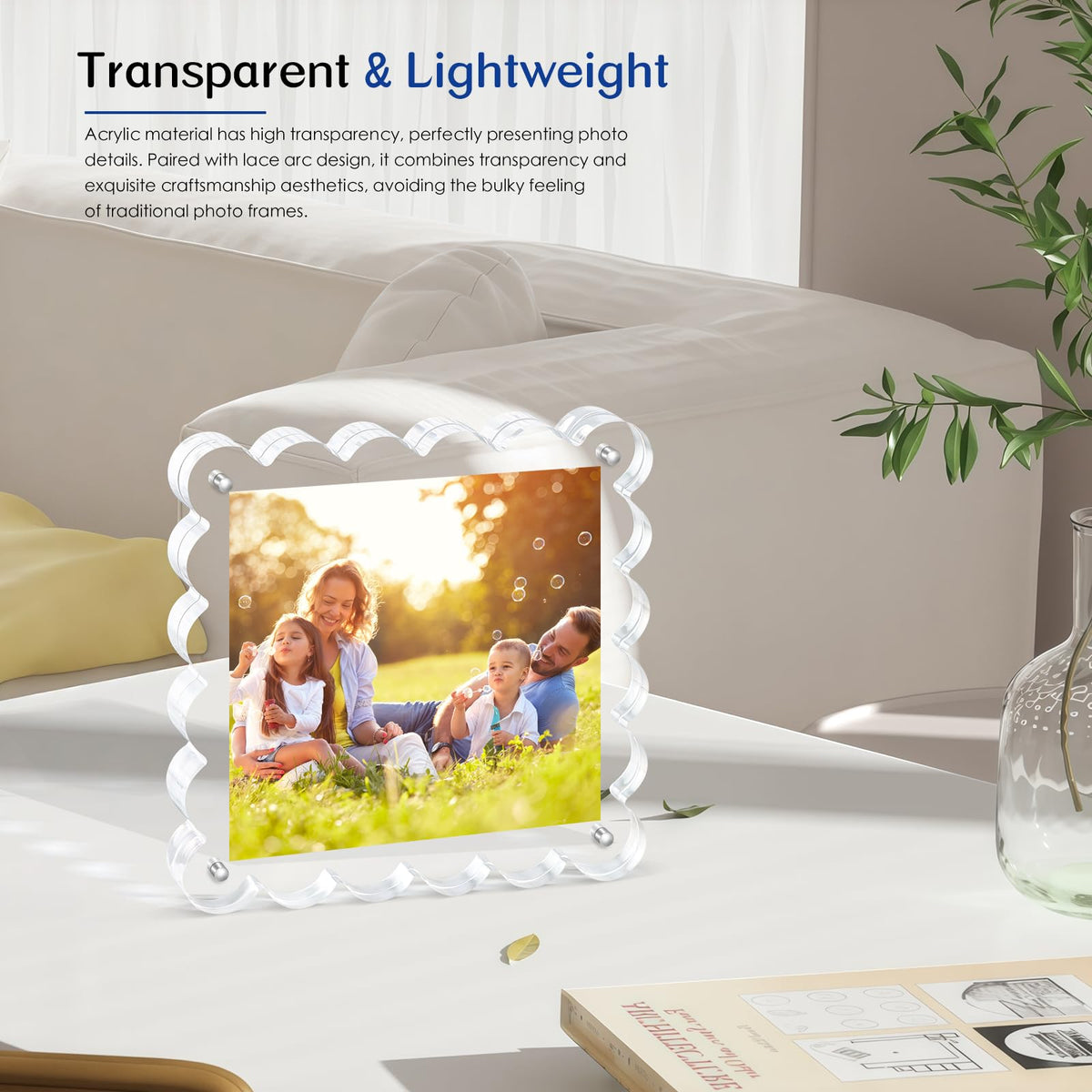 Chivalral 3 Pack 4x6 Acrylic Picture Frame, Double-Sided Tabletop Display