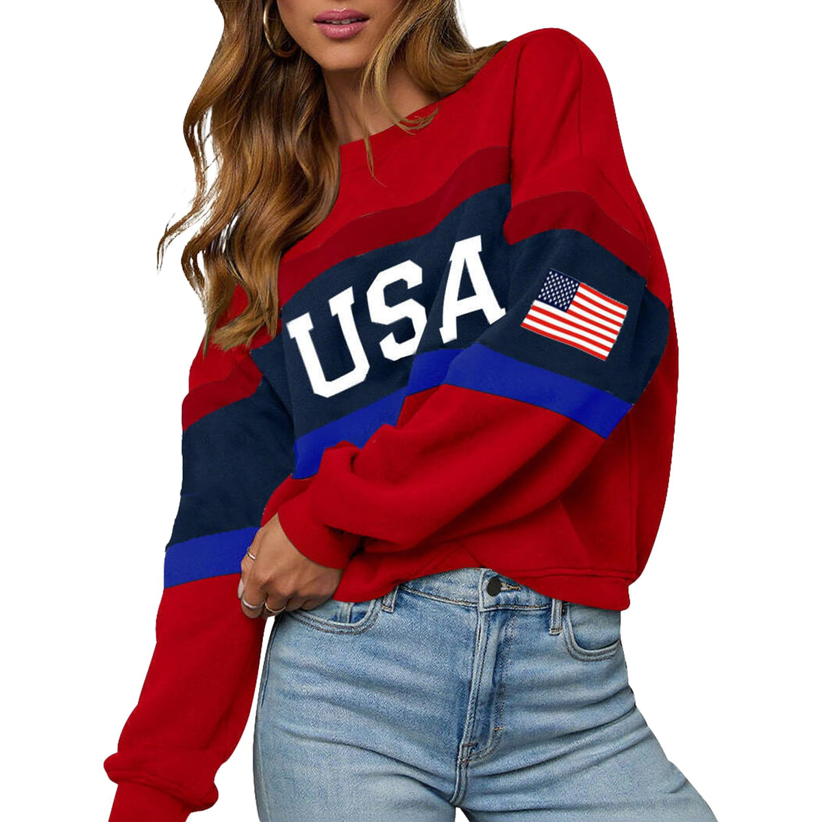 LEEDYA Women USA Sweatshirt