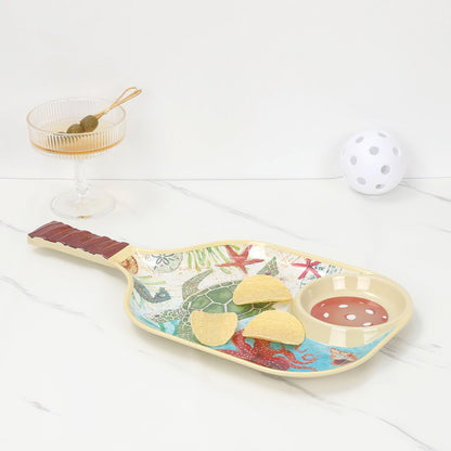 UPware Lovely Lemon Melamine Chip and Dip Snack Tray