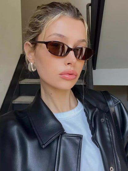 GUVIVI Retro Oval Sunglasses for Women
