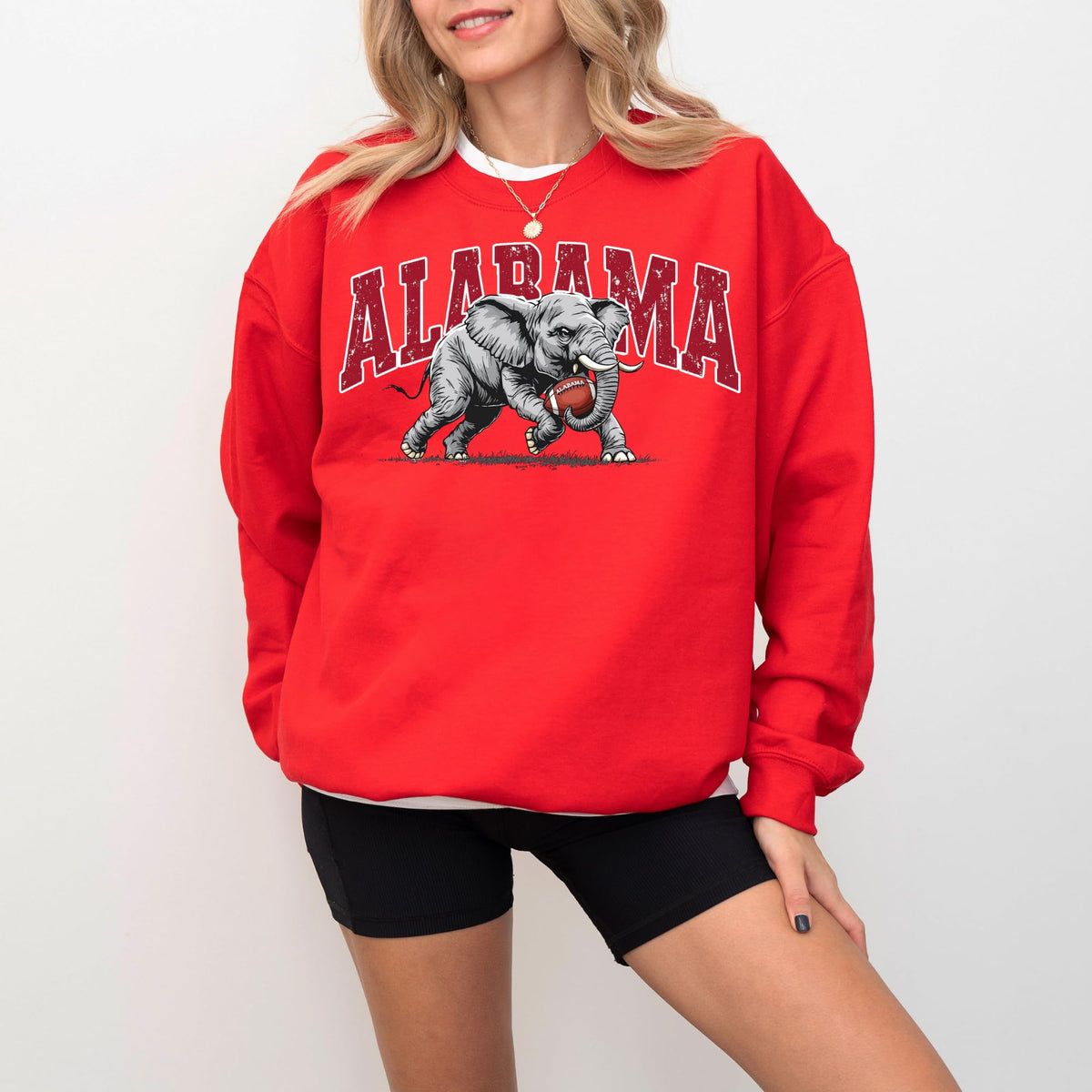 Alabama Elephant Football Sweatshirt – Vintage Sport Grey Crewneck Pullover – Retro Game Day Apparel for Men & Women