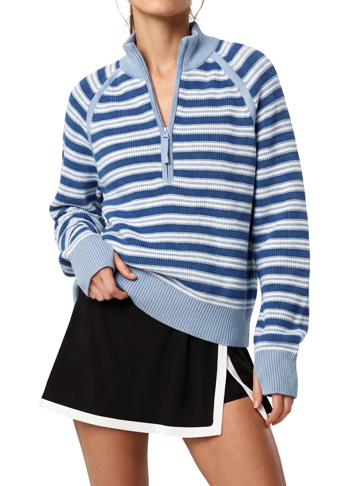 Women's Half Zip Sweater Long Sleeve Pullover