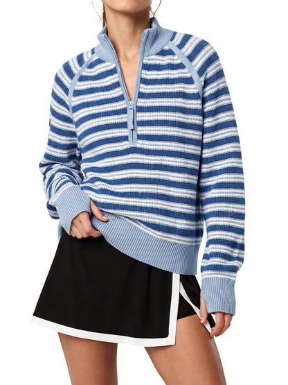 Women's Half Zip Sweater Long Sleeve Pullover