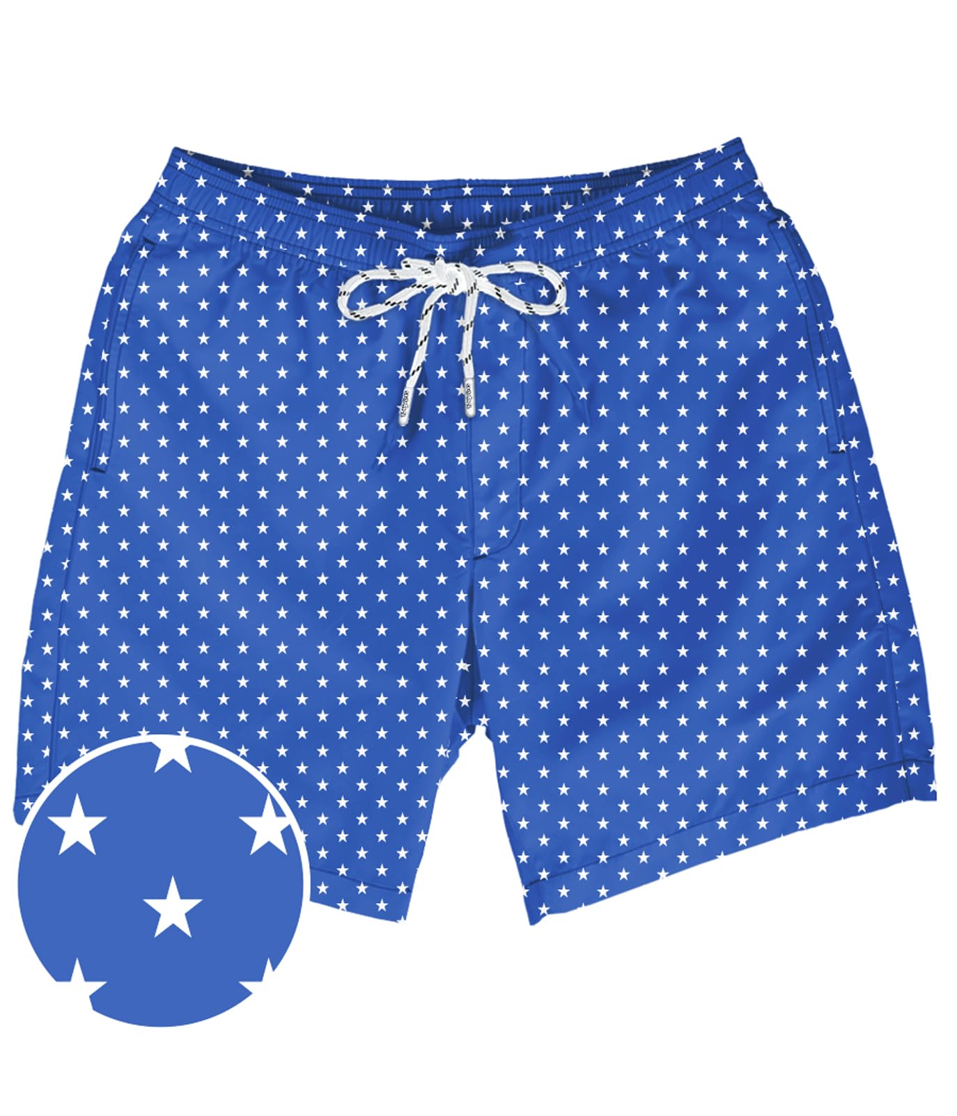 Tipsy Elves Men's USA Swimming Trunks 7'' Inseam 4 Way Stretch Fabric w/Mesh Liner Swim Trunks for Men Bathing Suit