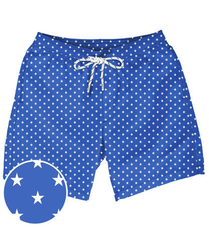 Tipsy Elves Men's USA Swimming Trunks 7'' Inseam 4 Way Stretch Fabric w/Mesh Liner Swim Trunks for Men Bathing Suit