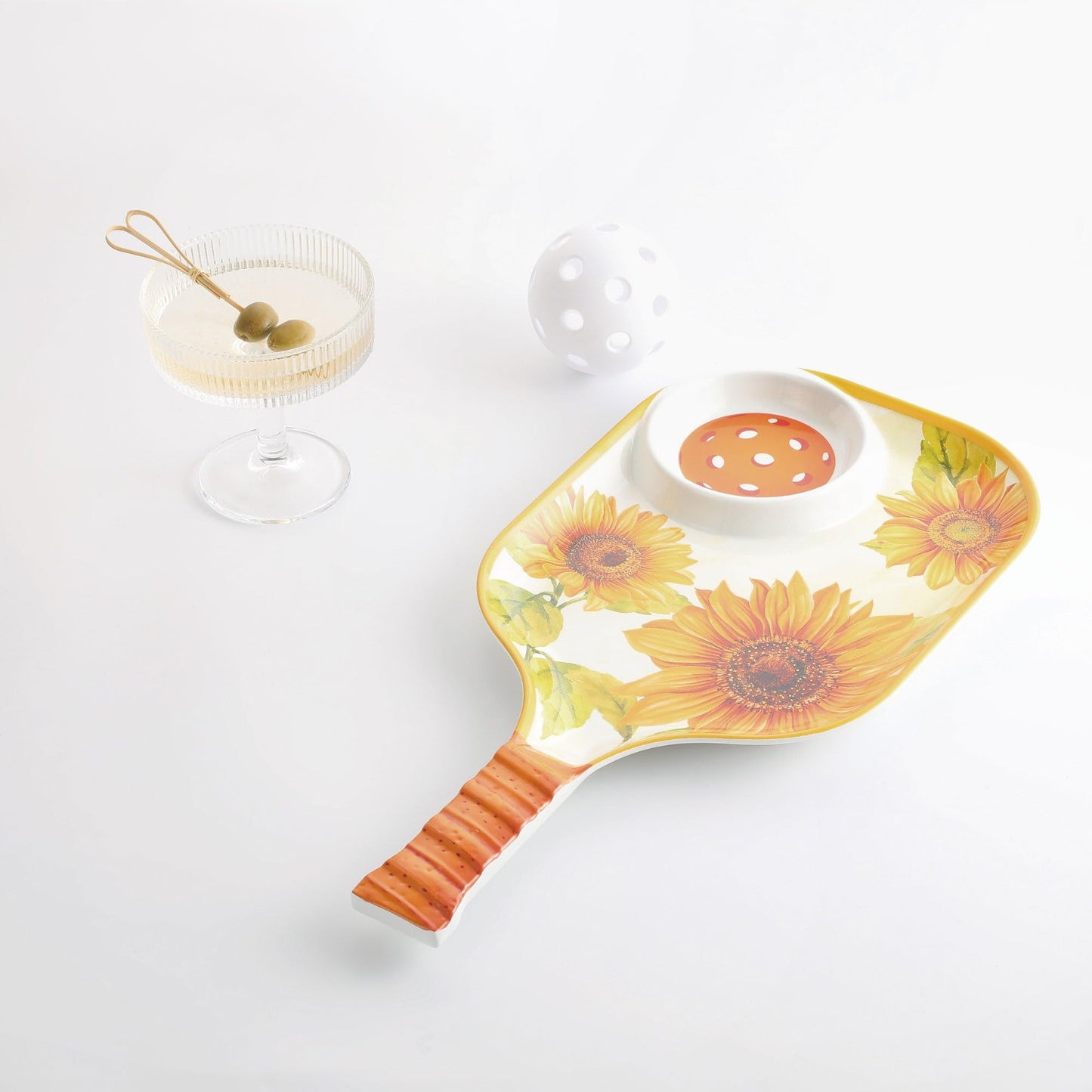 UPware Lovely Lemon Melamine Chip and Dip Snack Tray