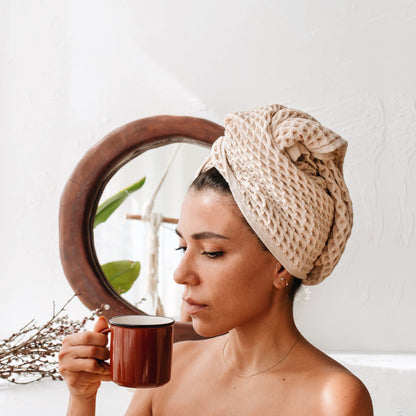 sea me at home Waffle Hand Towel – 100% Turkish Cotton, Quick-Dry, Soft and Absorbent Bathroom Towel (White)