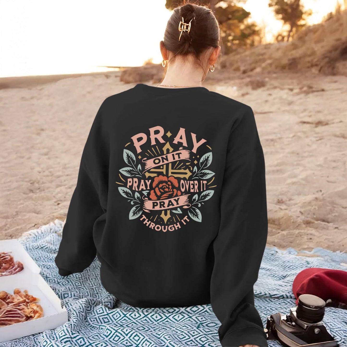 Pairxily Christian Crewneck Sweatshirts for Women Pray Bible Verse