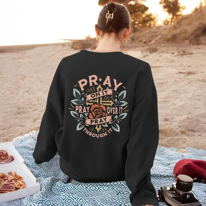 Pairxily Christian Crewneck Sweatshirts for Women Pray Bible Verse