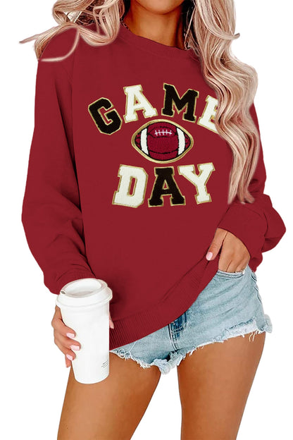 FLOYU Women Sunday Funday Sweatshirt Cute Football Graphic Pullover Game Day Weekend Tops Casual Football Season Shirt