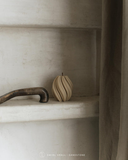 LAWA Swirl Candle - Beautiful Handmade Pillar Soy Wax Twirl Elegant Bubble Aesthetic Candle Housewarming Gift Home Room Shelf Decor Idea Spiral White Large